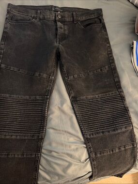 No Boundaries Black Slim Moto Ribbed Jeans